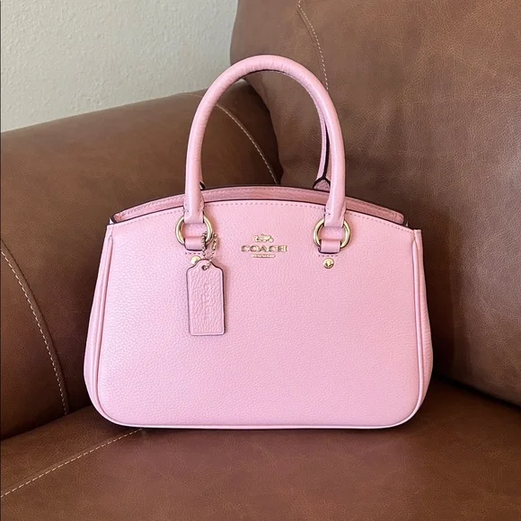 Coach Powder Pink Pebbled Leather Savannah Satchel - Picture 1 of 14